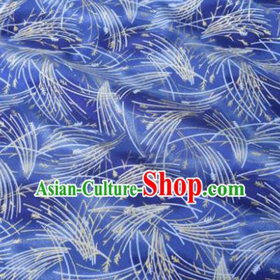 Asian Japanese Classical Meteor Pattern Design Royalblue Silk Fabric Traditional Kimono Brocade Material