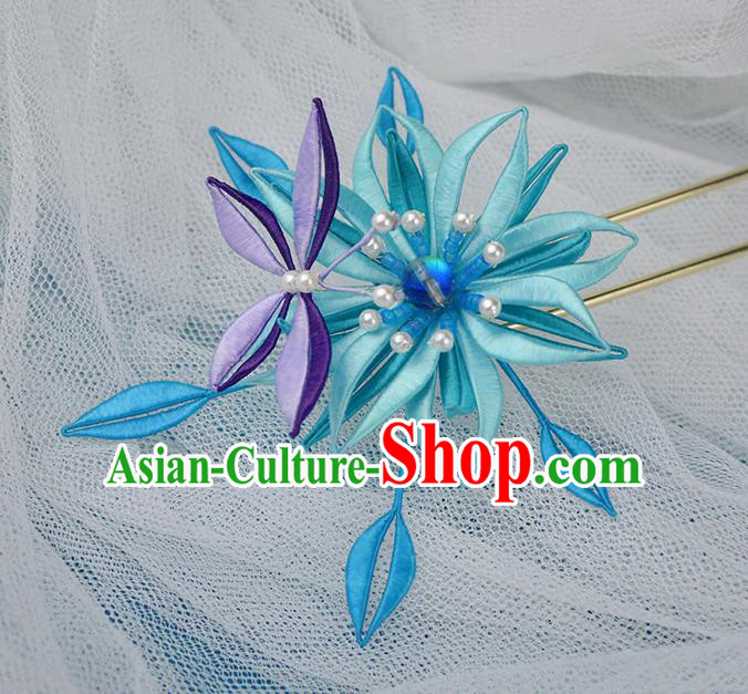 Chinese Traditional Purple Butterfly Flower Hairpin Handmade Hanfu Hair Accessories for Women Chinese Traditional Purple Butterfly Flower Hairpin Handmade Hanfu Hair Accessories for Women