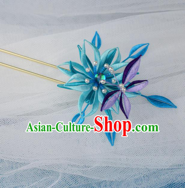 Chinese Traditional Purple Butterfly Flower Hairpin Handmade Hanfu Hair Accessories for Women Chinese Traditional Purple Butterfly Flower Hairpin Handmade Hanfu Hair Accessories for Women
