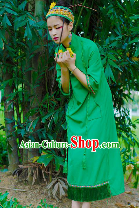 Chinese Traditional Green Qipao Dress National Costume Cheongsam for Women Chinese Traditional Green Qipao Dress National Costume Cheongsam for Women