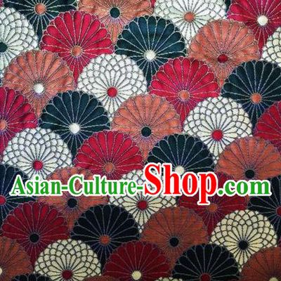Asian Chinese Classical Chrysanthemum Pattern Design Silk Fabric Traditional Nanjing Brocade Material