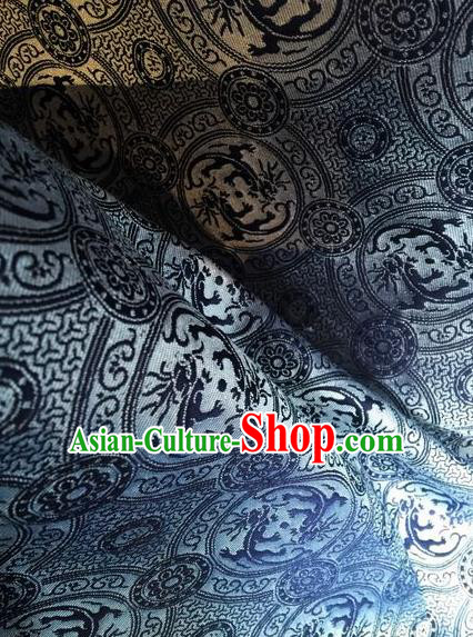 Asian Chinese Classical Dragon Pattern Design Grey Silk Fabric Traditional Nanjing Brocade Material Asian Chinese Classical Dragon Pattern Design Grey Silk Fabric Traditional Nanjing Brocade Material