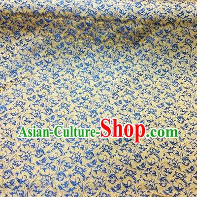 Asian Chinese Classical Twine Pattern Design Yellow Silk Fabric Traditional Nanjing Brocade Material
