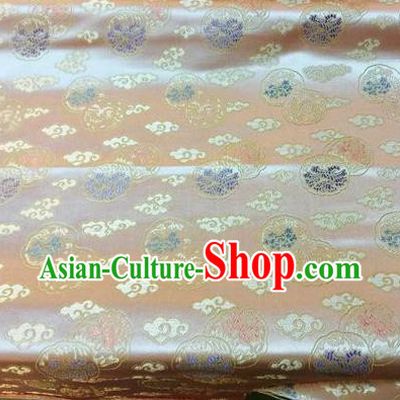 Asian Chinese Classical Cloud Pattern Design Champagne Silk Fabric Traditional Nanjing Brocade Material