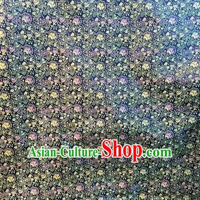 Asian Chinese Classical Cockscomb Pattern Design Navy Silk Fabric Traditional Nanjing Brocade Material