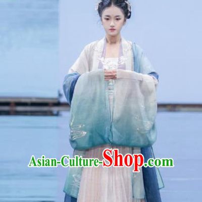Traditional Chinese Ancient Palace Lady Embroidered Dress Song Dynasty Royal Princess Costumes for Women