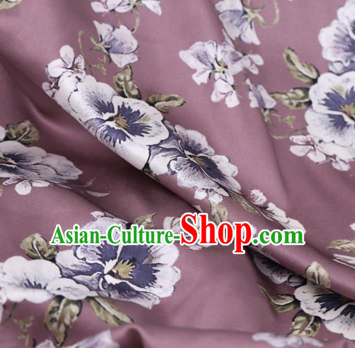 Asian Chinese Classical Flowers Pattern Design Light Purple Watered Gauze Fabric Traditional Silk Material Asian Chinese Classical Flowers Pattern Design Light Purple Watered Gauze Fabric Traditional Silk Material