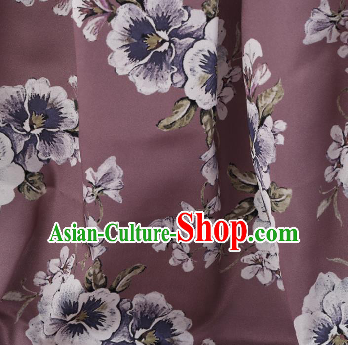 Asian Chinese Classical Flowers Pattern Design Light Purple Watered Gauze Fabric Traditional Silk Material Asian Chinese Classical Flowers Pattern Design Light Purple Watered Gauze Fabric Traditional Silk Material