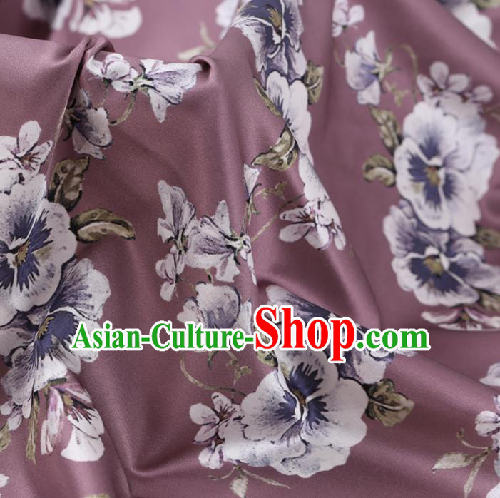 Asian Chinese Classical Flowers Pattern Design Light Purple Watered Gauze Fabric Traditional Silk Material Asian Chinese Classical Flowers Pattern Design Light Purple Watered Gauze Fabric Traditional Silk Material