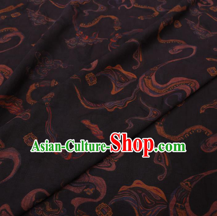 Chinese Cheongsam Classical Pattern Design Black Watered Gauze Fabric Asian Traditional Silk Material Chinese Cheongsam Classical Pattern Design Black Watered Gauze Fabric Asian Traditional Silk Material