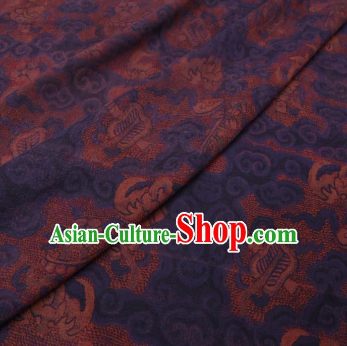 Chinese Cheongsam Classical Sunrise Pattern Design Khaki Watered Gauze Fabric Asian Traditional Silk Material Chinese Cheongsam Classical Sunrise Pattern Design Khaki Watered Gauze Fabric Asian Traditional Silk Material
