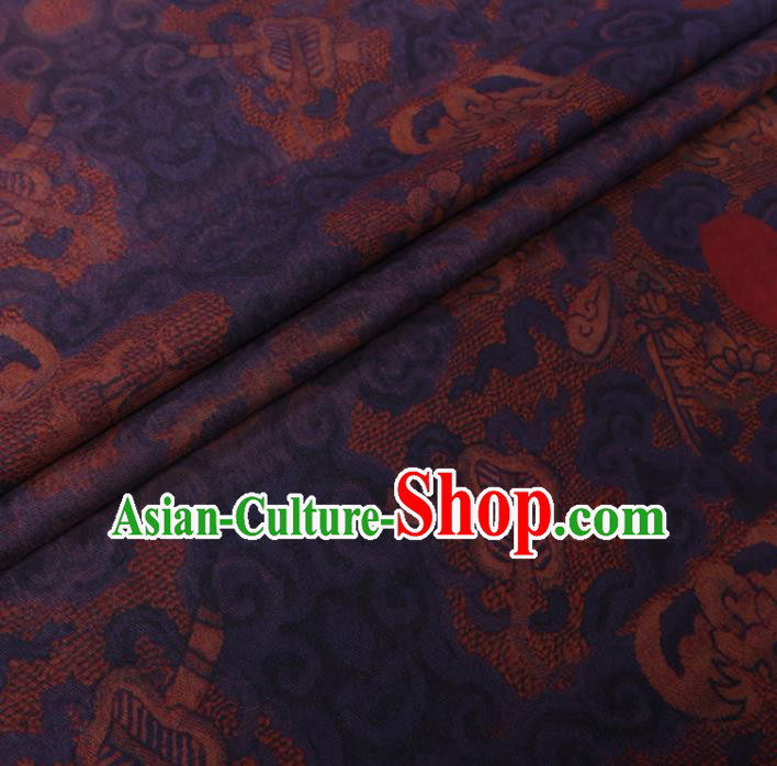 Chinese Cheongsam Classical Sunrise Pattern Design Khaki Watered Gauze Fabric Asian Traditional Silk Material Chinese Cheongsam Classical Sunrise Pattern Design Khaki Watered Gauze Fabric Asian Traditional Silk Material