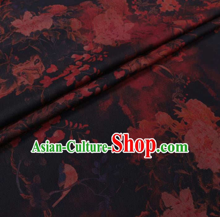Chinese Cheongsam Classical Peony Pattern Design Watered Gauze Fabric Asian Traditional Silk Material Chinese Cheongsam Classical Peony Pattern Design Watered Gauze Fabric Asian Traditional Silk Material