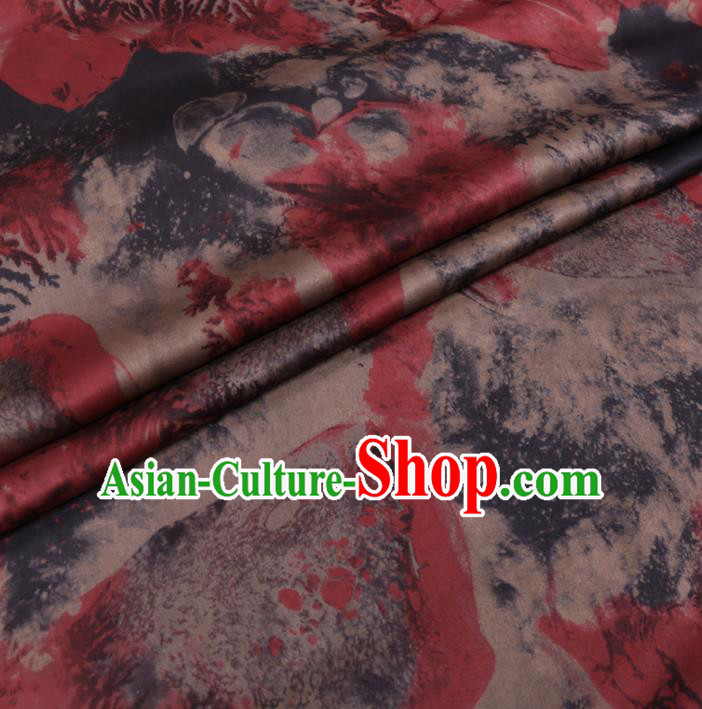 Chinese Cheongsam Classical Pattern Design Red Watered Gauze Fabric Asian Traditional Silk Material Chinese Cheongsam Classical Pattern Design Red Watered Gauze Fabric Asian Traditional Silk Material