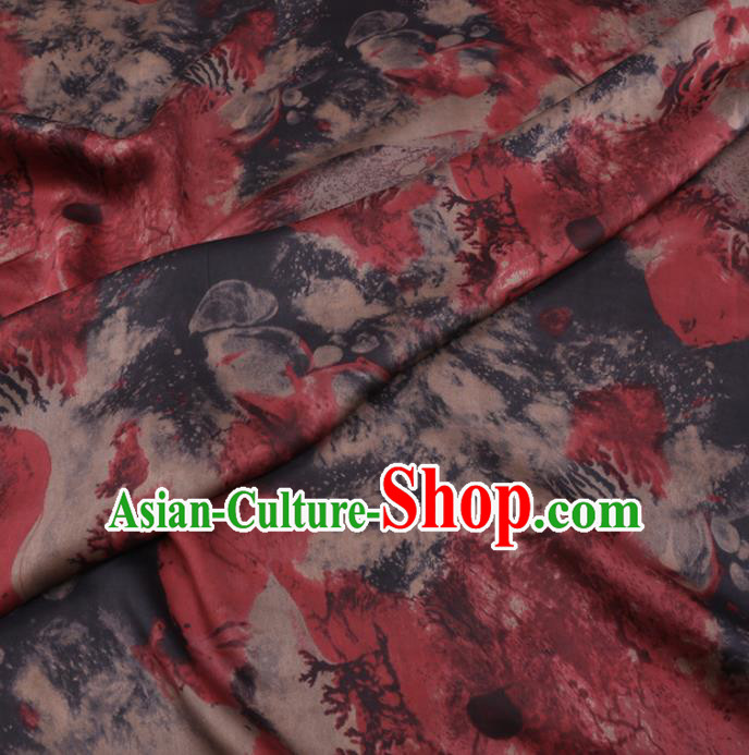 Chinese Cheongsam Classical Pattern Design Red Watered Gauze Fabric Asian Traditional Silk Material Chinese Cheongsam Classical Pattern Design Red Watered Gauze Fabric Asian Traditional Silk Material