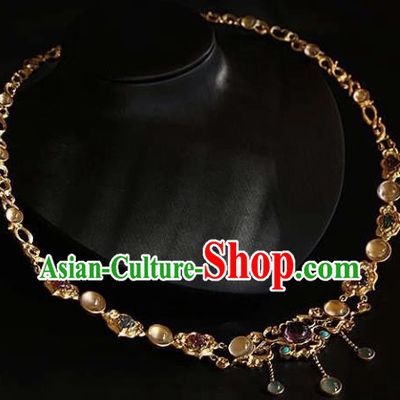 Chinese Traditional Treasure Necklace Handmade Hanfu Necklet Accessories for Women