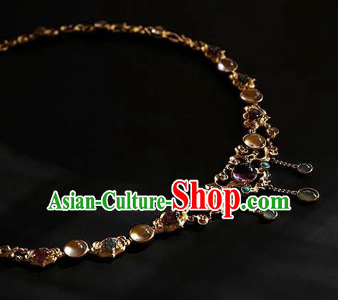 Chinese Traditional Treasure Necklace Handmade Hanfu Necklet Accessories for Women