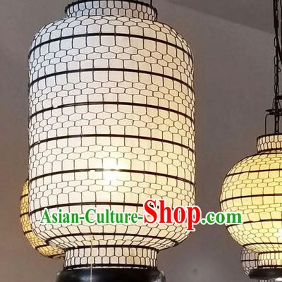 Free Worldwide Delivery Tube Shape Classic White Chinese Classical Handmade Iron Mesh Lantern Palace Lanterns