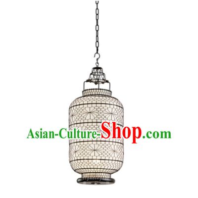 Free Worldwide Delivery Tube Shape Traditional White Chinese Classical Handmade Iron Mesh Lantern Palace Lanterns