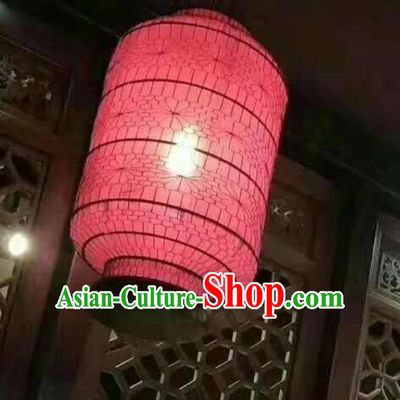Free Worldwide Delivery Tube Shape Traditional Pink Chinese Classical Handmade Iron Mesh Lantern Palace Lanterns