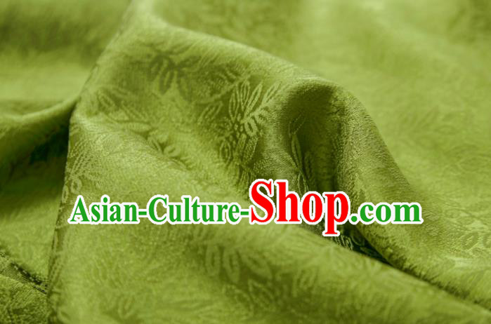 Chinese Classical Pattern Design Olive Green Mulberry Silk Fabric Asian Traditional Cheongsam Silk Material Chinese Classical Pattern Design Olive Green Mulberry Silk Fabric Asian Traditional Cheongsam Silk Material