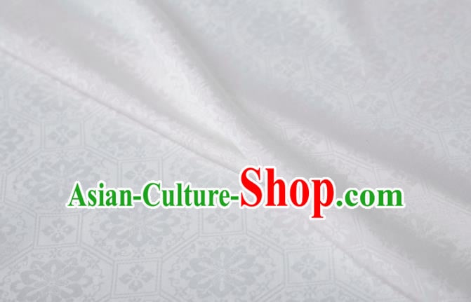 Chinese Classical Septaria Pattern Design White Mulberry Silk Fabric Asian Traditional Cheongsam Silk Material Chinese Classical Septaria Pattern Design White Mulberry Silk Fabric Asian Traditional Cheongsam Silk Material