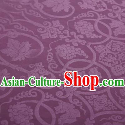 Chinese Classical Grape Pattern Design Purple Mulberry Silk Fabric Asian Traditional Cheongsam Silk Material