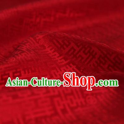 Chinese Classical Happiness Character Pattern Design Red Mulberry Silk Fabric Asian Traditional Cheongsam Silk Material