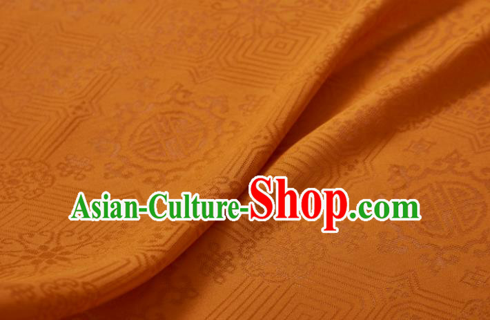 Chinese Classical Pattern Design Orange Mulberry Silk Fabric Asian Traditional Cheongsam Silk Material
