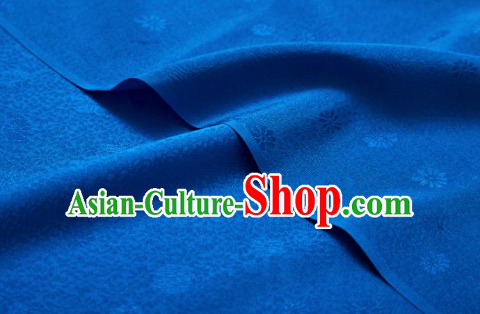 Chinese Classical Daisy Pattern Design Blue Brocade Fabric Asian Traditional Cheongsam Silk Material Chinese Classical Daisy Pattern Design Blue Brocade Fabric Asian Traditional Cheongsam Silk Material