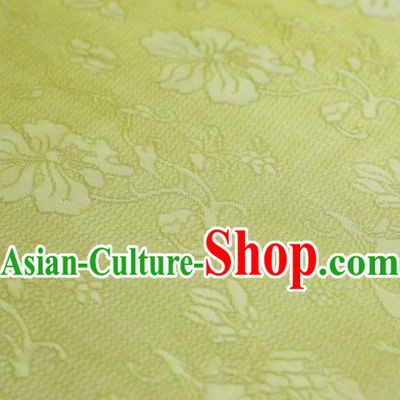 Chinese Classical Flowers Pattern Design Yellow Mulberry Silk Fabric Asian Traditional Cheongsam Silk Material