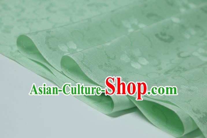 Chinese Classical Plum Pattern Design Green Mulberry Silk Fabric Asian Traditional Cheongsam Silk Material Chinese Classical Plum Pattern Design Green Mulberry Silk Fabric Asian Traditional Cheongsam Silk Material