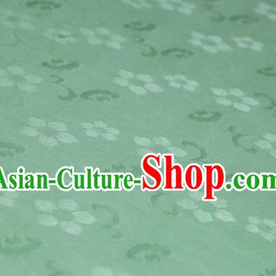 Chinese Classical Plum Pattern Design Green Mulberry Silk Fabric Asian Traditional Cheongsam Silk Material