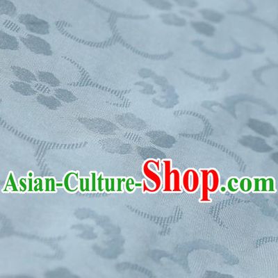 Chinese Classical Plum Pattern Design Light Blue Mulberry Silk Fabric Asian Traditional Cheongsam Silk Material