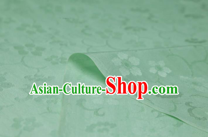 Chinese Classical Plum Pattern Design Green Mulberry Silk Fabric Asian Traditional Cheongsam Silk Material Chinese Classical Plum Pattern Design Green Mulberry Silk Fabric Asian Traditional Cheongsam Silk Material