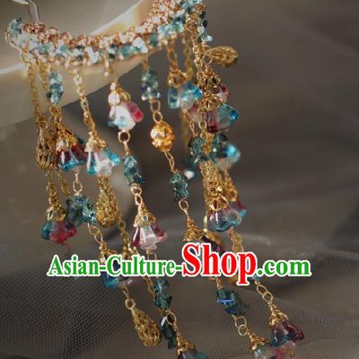 Chinese Handmade Ming Dynasty Princess Tassel Golden Hairpins Ancient Hanfu Hair Accessories for Women
