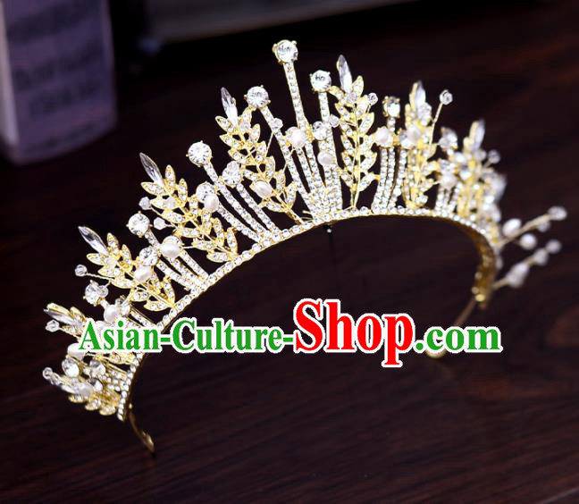 Top Handmade Bride Crystal Royal Crown Wedding Hair Accessories for Women Top Handmade Bride Crystal Royal Crown Wedding Hair Accessories for Women