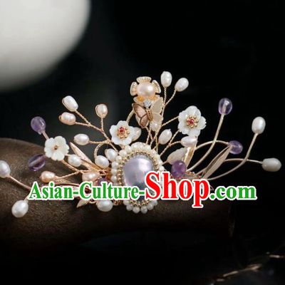 Chinese Handmade Ming Dynasty Princess Hair Crown Hairpins Ancient Hanfu Hair Accessories for Women
