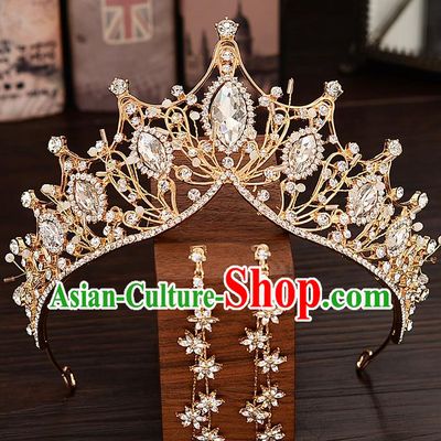 Top Handmade Bride Crystal Royal Crown Wedding Princess Hair Accessories for Women