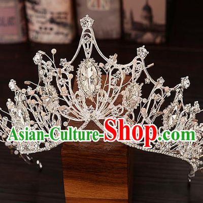 Top Handmade Princess Crystal Royal Crown Wedding Bride Hair Accessories for Women