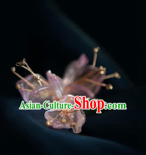 Chinese Handmade Princess Purple Flowers Hairpins Ancient Hanfu Hair Accessories for Women Chinese Handmade Princess Purple Flowers Hairpins Ancient Hanfu Hair Accessories for Women