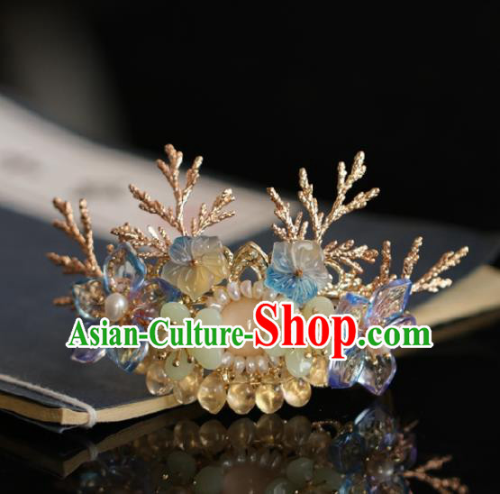Chinese Handmade Princess Rose Chalcedony Hairpins Ancient Hanfu Hair Accessories for Women Chinese Handmade Princess Rose Chalcedony Hairpins Ancient Hanfu Hair Accessories for Women