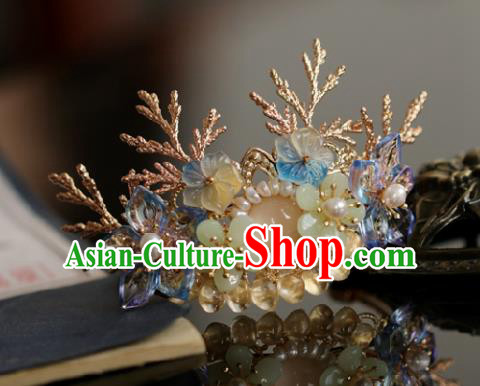 Chinese Handmade Princess Rose Chalcedony Hairpins Ancient Hanfu Hair Accessories for Women Chinese Handmade Princess Rose Chalcedony Hairpins Ancient Hanfu Hair Accessories for Women
