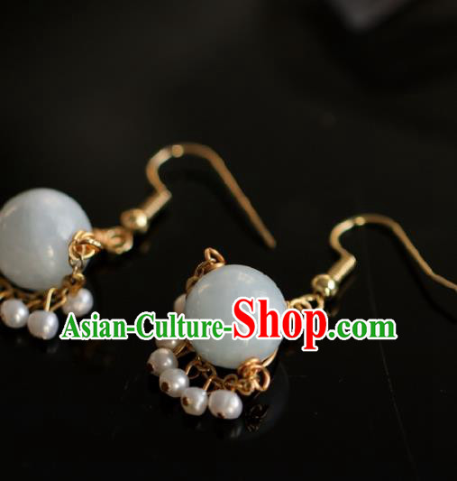 Chinese Traditional Hanfu Pearls Tassel Earrings Handmade Ear Jewelry Accessories for Women Chinese Traditional Hanfu Pearls Tassel Earrings Handmade Ear Jewelry Accessories for Women