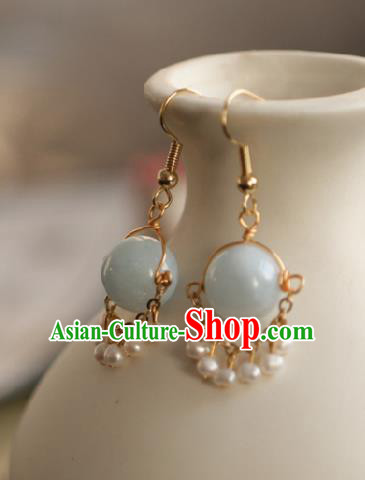 Chinese Traditional Hanfu Pearls Tassel Earrings Handmade Ear Jewelry Accessories for Women Chinese Traditional Hanfu Pearls Tassel Earrings Handmade Ear Jewelry Accessories for Women
