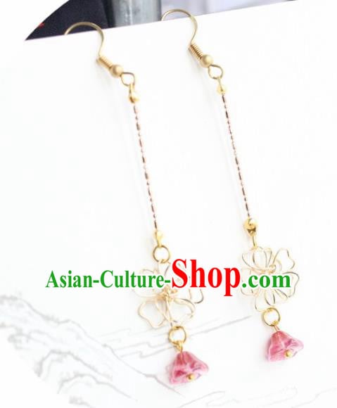 Chinese Traditional Hanfu Golden Earrings Handmade Ancient Princess Ear Accessories for Women Chinese Traditional Hanfu Golden Earrings Handmade Ancient Princess Ear Accessories for Women