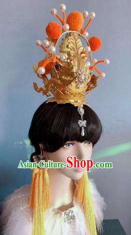 Chinese Handmade Classical Golden Crown Ancient Empress Hanfu Hair Accessories for Women Chinese Handmade Classical Golden Crown Ancient Empress Hanfu Hair Accessories for Women