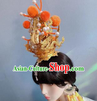 Chinese Handmade Classical Golden Crown Ancient Empress Hanfu Hair Accessories for Women Chinese Handmade Classical Golden Crown Ancient Empress Hanfu Hair Accessories for Women