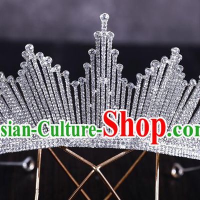 Top Handmade Wedding Bride Jewel Royal Crown Baroque Princess Hair Accessories for Women