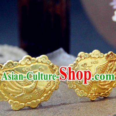 Chinese Traditional Tang Dynasty Princess Carving Phoenix Hairpins Handmade Ancient Royal Empress Hair Accessories for Women